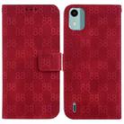 For Nokia C32 Double 8-shaped Embossed Leather Phone Case(Red) - 1