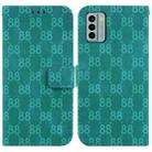 For Nokia X30 Double 8-shaped Embossed Leather Phone Case(Green) - 1