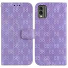 For Nokia G60 Double 8-shaped Embossed Leather Phone Case(Purple) - 1
