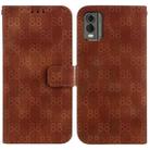 For Nokia G60 Double 8-shaped Embossed Leather Phone Case(Brown) - 1