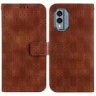 For Nokia C31 Double 8-shaped Embossed Leather Phone Case(Brown) - 1