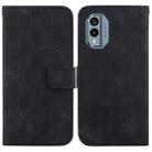 For Nokia C31 Double 8-shaped Embossed Leather Phone Case(Black) - 1