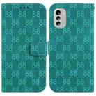 For Nokia G11 Plus Double 8-shaped Embossed Leather Phone Case(Green) - 1