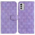 For Nokia G11 Plus Double 8-shaped Embossed Leather Phone Case(Purple) - 1