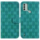 For Nokia C21 Plus Double 8-shaped Embossed Leather Phone Case(Green) - 1