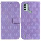 For Nokia C21 Plus Double 8-shaped Embossed Leather Phone Case(Purple) - 1