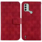 For Nokia C21 Plus Double 8-shaped Embossed Leather Phone Case(Red) - 1