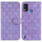 For Nokia C21 Double 8-shaped Embossed Leather Phone Case(Purple) - 1