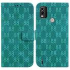 For Nokia C2 2nd Edition Double 8-shaped Embossed Leather Phone Case(Green) - 1