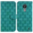 For Nokia G300 Double 8-shaped Embossed Leather Phone Case(Green) - 1