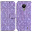 For Nokia G300 Double 8-shaped Embossed Leather Phone Case(Purple) - 1