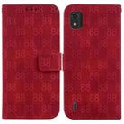 For Nokia 1.4 Double 8-shaped Embossed Leather Phone Case(Red) - 1