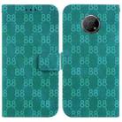 For Nokia C20 / C10 Double 8-shaped Embossed Leather Phone Case(Green) - 1