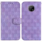 For Nokia C20 / C10 Double 8-shaped Embossed Leather Phone Case(Purple) - 1