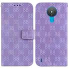 For Nokia G10 / G20 Double 8-shaped Embossed Leather Phone Case(Purple) - 1