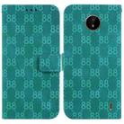 For Nokia C20 / C10 Double 8-shaped Embossed Leather Phone Case(Green) - 1