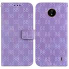 For Nokia C20 / C10 Double 8-shaped Embossed Leather Phone Case(Purple) - 1