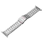 For Apple Watch Series 8 45mm Safety Buckle Titanium Steel Watch Band(Silver) - 1
