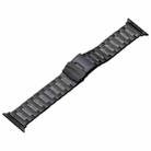 For Apple Watch SE 44mm Safety Buckle Titanium Steel Watch Band(Black) - 1