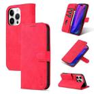 For iPhone 15 Pro AZNS Skin Feel Calf Texture Flip Leather Phone Case(Red) - 1