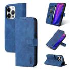 For iPhone 15 Pro AZNS Skin Feel Calf Texture Flip Leather Phone Case(Blue) - 1