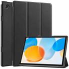 For Teclast M40 Pro 2023 Custer Pure Color 3-Fold Holder Leather Tablet Case(Black) - 1