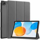 For Teclast M40 Pro 2023 Custer Pure Color 3-Fold Holder Leather Tablet Case(Grey) - 1