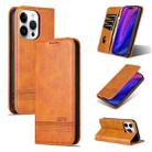 For iPhone 16 Pro Max AZNS Magnetic Calf Texture Flip Leather Phone Case(Light Brown) - 1