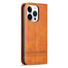 For iPhone 16 Pro Max AZNS Magnetic Calf Texture Flip Leather Phone Case(Light Brown) - 3