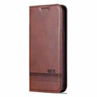 For iPhone 16 Pro Max AZNS Magnetic Calf Texture Flip Leather Phone Case(Dark Brown) - 2