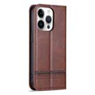 For iPhone 16 Pro Max AZNS Magnetic Calf Texture Flip Leather Phone Case(Dark Brown) - 3