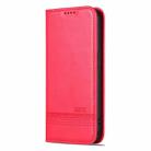 For iPhone 16 Pro Max AZNS Magnetic Calf Texture Flip Leather Phone Case(Red) - 2