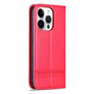 For iPhone 16 Pro Max AZNS Magnetic Calf Texture Flip Leather Phone Case(Red) - 3