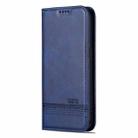 For iPhone 16 Pro Max AZNS Magnetic Calf Texture Flip Leather Phone Case(Dark Blue) - 2