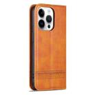 For iPhone 16 Pro AZNS Magnetic Calf Texture Flip Leather Phone Case(Light Brown) - 3