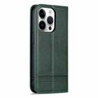 For iPhone 16 Pro AZNS Magnetic Calf Texture Flip Leather Phone Case(Dark Green) - 3