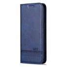 For iPhone 16 Pro AZNS Magnetic Calf Texture Flip Leather Phone Case(Dark Blue) - 2