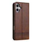 For iPhone 16 Plus AZNS Magnetic Calf Texture Flip Leather Phone Case(Dark Brown) - 3