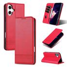 For iPhone 16 Plus AZNS Magnetic Calf Texture Flip Leather Phone Case(Red) - 1