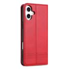 For iPhone 16 Plus AZNS Magnetic Calf Texture Flip Leather Phone Case(Red) - 3