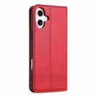 For iPhone 16 AZNS Magnetic Calf Texture Flip Leather Phone Case(Red) - 3