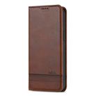 For iPhone 16e AZNS Magnetic Calf Texture Flip Leather Phone Case(Dark Brown) - 2