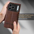 For iPhone 17 Pro Max AZNS Magnetic Calf Texture Flip Leather Phone Case(Dark Brown) - 3
