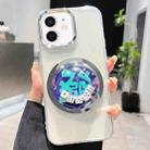 For iPhone 12 Electroplated Lens Ring Transparent Phone Case(White Dice) - 1