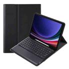 For Samsung Galaxy Tab S9 FE+ A810B Pen Slot Detachable Bluetooth Keyboard Leather Tablet Case(Black) - 1