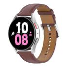 For Samsung Galaxy Watch 6 / 6 Classic Leather Replacement Watch Band(Dark Brown) - 1