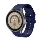 For Samsung Galaxy Watch 6 / 6 Classic Wave Dotted Pure Color Buckle Silicone Watch Band(Midnight Blue) - 1