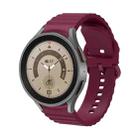 For Samsung Galaxy Watch 6 / 6 Classic Wave Dotted Pure Color Buckle Silicone Watch Band(Wine Red) - 1