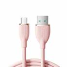 JOYROOM SA29-AC3 3A USB to USB-C/Type-C Liquid Silicone Fast Charging Data Cable, Length: 1.2m(Pink) - 1