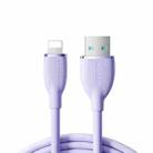 JOYROOM SA29-AL3 3A USB to 8 Pin Liquid Silicone Fast Charging Data Cable, Length: 1.2m(Purple) - 1
